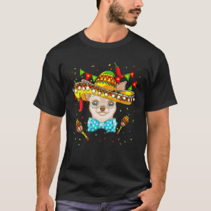 Camiseta Chihuahua Cinco De Mayo Usando Hombres Con Lomo De