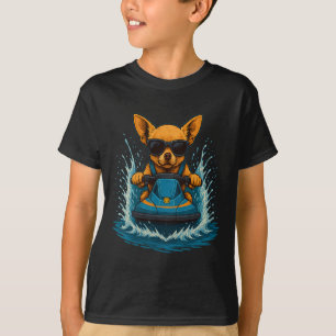 Camiseta Chihuahua Con Gafas De Sol Animal Piloto De Moto D