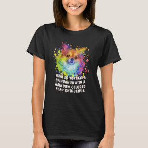 Camiseta Chihuahua con jugo arcoiris de flores chiwawa de j