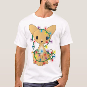 Camiseta Chihuahua con las luces de navidad