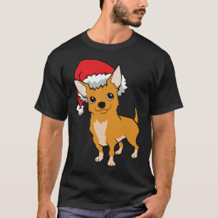 Camiseta Chihuahua con Navidades de Santa Hat Cute Gorra Ch