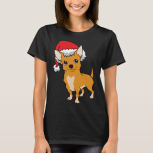 Camiseta Chihuahua con Navidades de Santa Hat Cute Gorra Ch