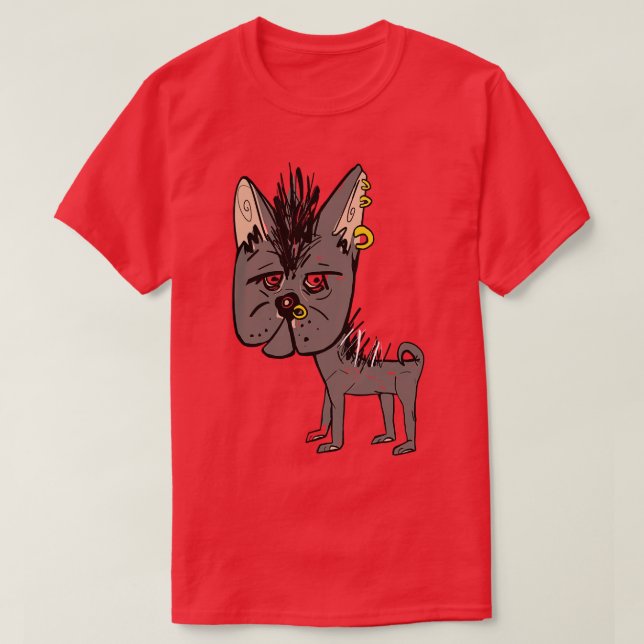 Camiseta Chihuahua con Piercings (Diseño del anverso)