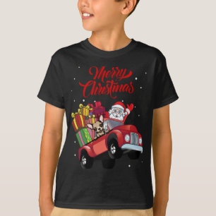Camiseta Chihuahua Con Santa Claus En Camión Rojo