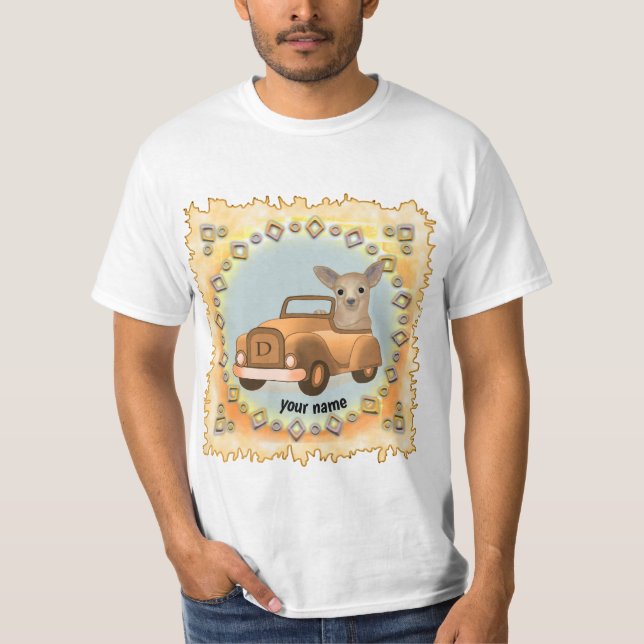 Camiseta Chihuahua Conduciendo Coche (Anverso)