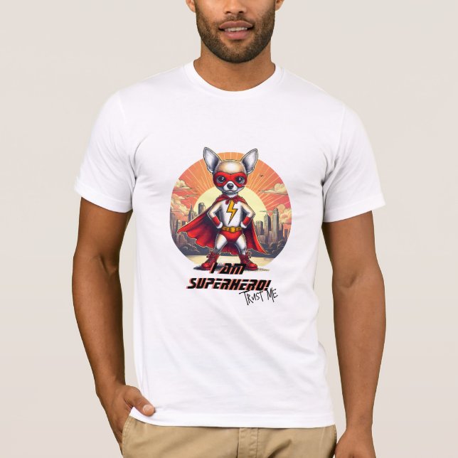 Camiseta Chihuahua Créeme Superhéroe (Anverso)