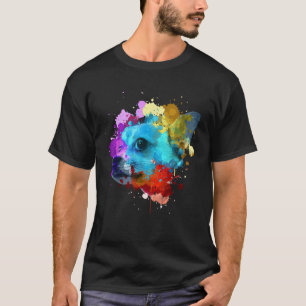Camiseta Chihuahua Cuta Para Hombres Mujeres Acuarela Cara