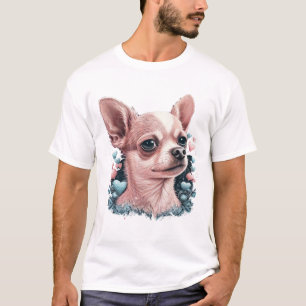 Camiseta Chihuahua Cute Dog, hermosa Chica de flores