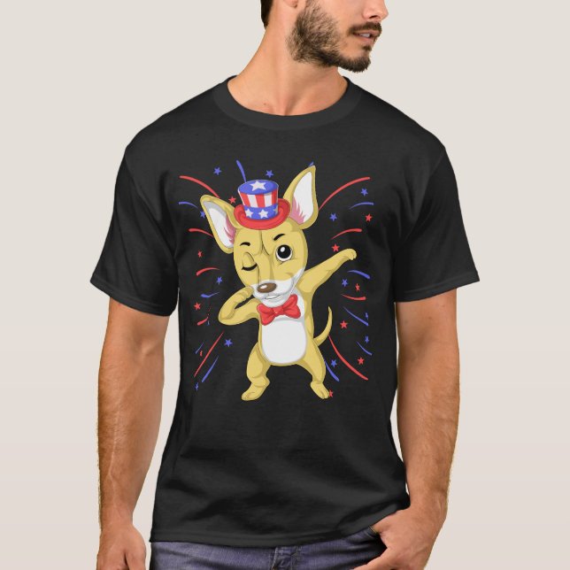 Camiseta chihuahua dabbing 4 de julio (Anverso)