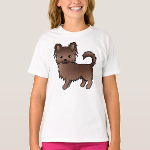 Camiseta Chihuahua de dibujo animado lindo con abrigo largo