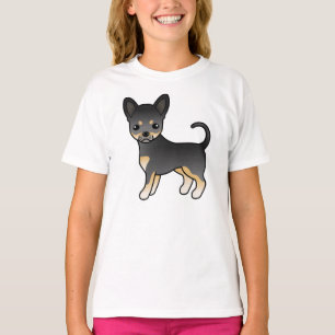 Camiseta Chihuahua de dibujos animados de pelaje liso negro