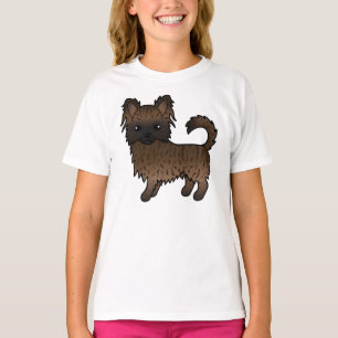 Camiseta Chihuahua de pelaje largo atigrado perro de dibujo