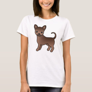 Camiseta Chihuahua de Pelaje Liso de Chocolate Perro de Dib