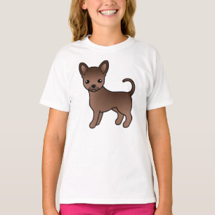 Camiseta Chihuahua de Pelaje Liso de Chocolate Perro de Dib