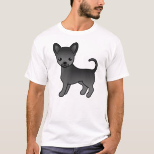 Camiseta Chihuahua de pelaje liso negro perro de dibujos an