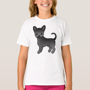 Camiseta Chihuahua de pelaje liso negro perro de dibujos an