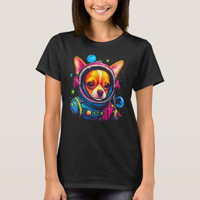 Camiseta Chihuahua Dog as Astronaut (Anverso)