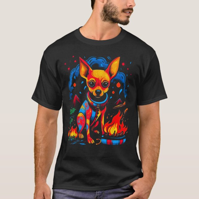 Camiseta Chihuahua Dog Camping (Anverso)