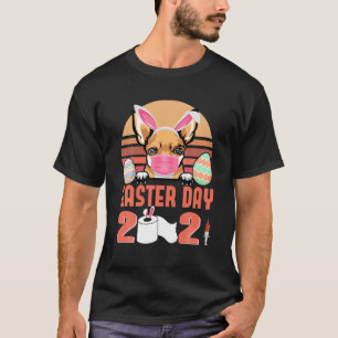 Camiseta Chihuahua Dog Face Mask Bunny Egg Easter Day 2021