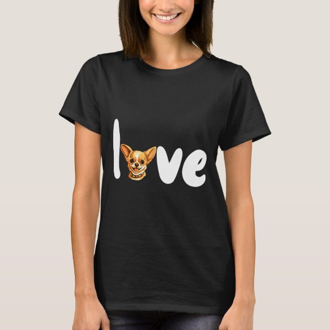 Camiseta Chihuahua Dog Love For Valentines Day  (Anverso)