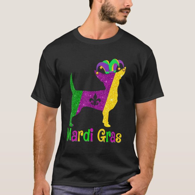 Camiseta Chihuahua Dog Lover Mardi Gras Carnival Jester (Anverso)