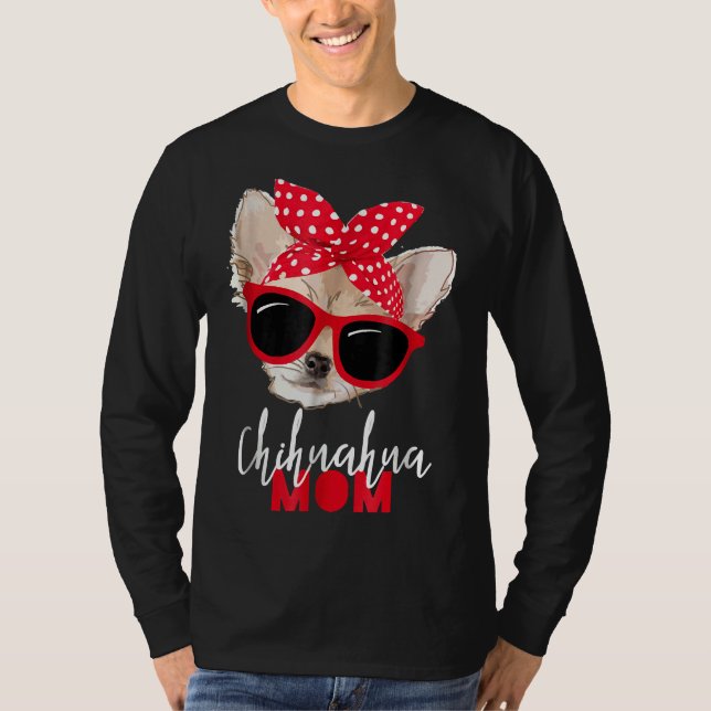 Camiseta Chihuahua Dog Mom Sungafas Png (Anverso)