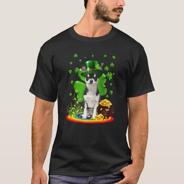 Camiseta Chihuahua Dog Shamrock St Patricks Day Dog Irish G (Anverso)