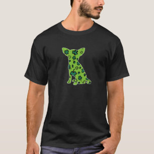 Camiseta Chihuahua Dog St. Patrick's Day Green Leopard Sham
