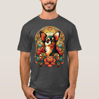 Camiseta Chihuahua en estilo floral Art Nouveau