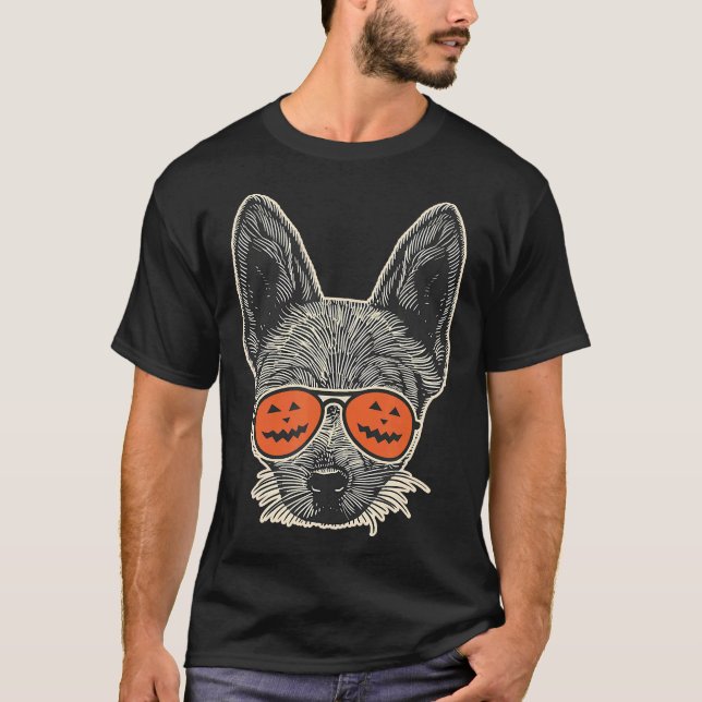 Camiseta Chihuahua en gafas de sol de calabaza (Anverso)