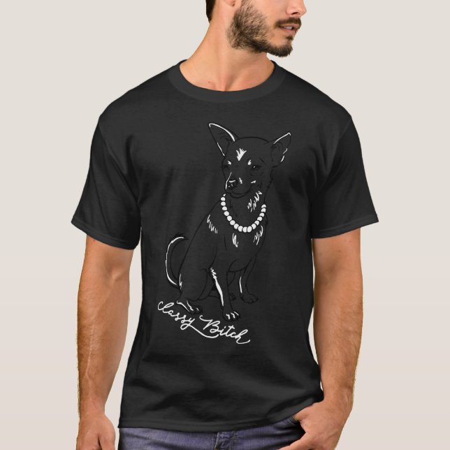 Camiseta Chihuahua en Perlas (Anverso)