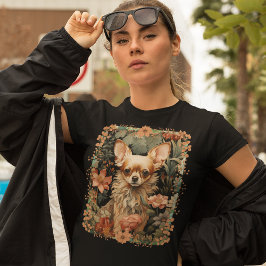 Camiseta Chihuahua en un huerto de William Morris
