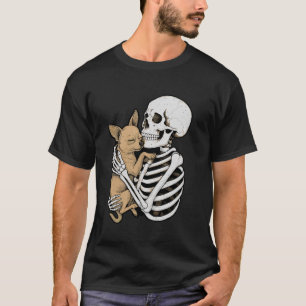 Camiseta Chihuahua Esqueleto Halloween Amante Perro Cachorr