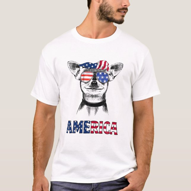 Camiseta Chihuahua Estados Unidos Bandera estadounidense Ch (Anverso)