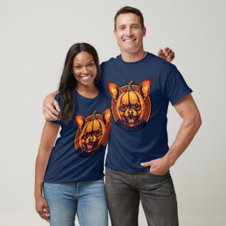 Camiseta Chihuahua-Faced Pumpkin Halloween Tee