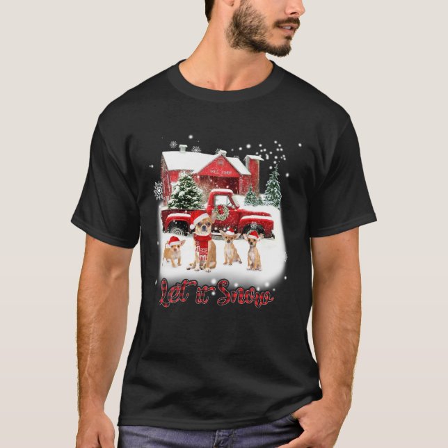Camiseta Chihuahua Feliz Navidad, que nieve (Anverso)