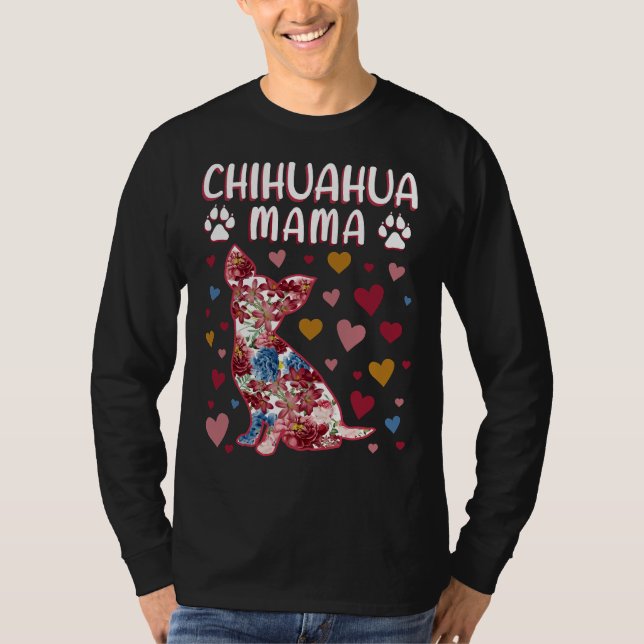 Camiseta Chihuahua Floral Chihuahua Mama (Anverso)
