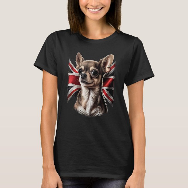 Camiseta Chihuahua  Great Britain England Flag Colors Count (Anverso)