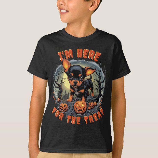 Camiseta Chihuahua Halloween Kids Tee: Diversión Spooktacul (Anverso)