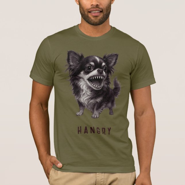 Camiseta Chihuahua hangry - Gracioso y agresivo miedo a la  (Anverso)