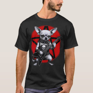 Camiseta Chihuahua Heavy Metal Guitar Rock Amante Perro