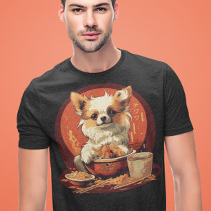 Camiseta Chihuahua japonesa comiendo a Ramen Kawaii Anime