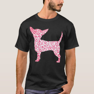 Camiseta Chihuahua Leopardo Rosa Print Funny Dog Chihuahua