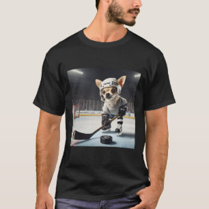 Camiseta Chihuahua Lindo En Hielo Para Hockey Y Fan De Chih
