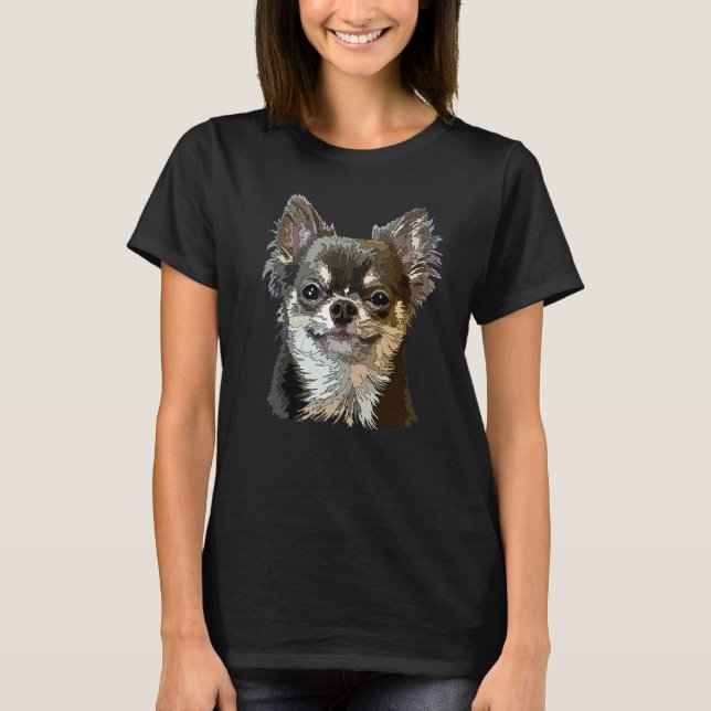 Camiseta Chihuahua Long Hair Funny Chihuahua Long Haired Ch (Anverso)