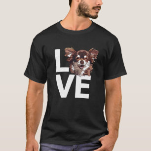 Camiseta Chihuahua Love Long Hair Chiwawa Long Haike Happy