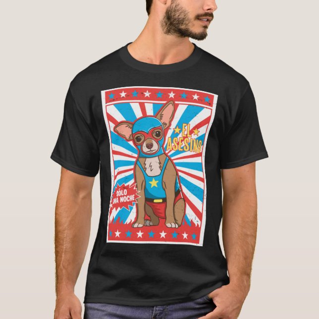 Camiseta Chihuahua Luchador lucha contra el Poster de lucha (Anverso)