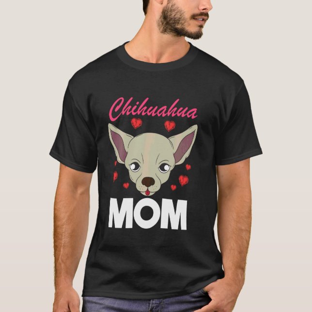 Camiseta Chihuahua, madre divertida y madre de cuatro padre (Anverso)
