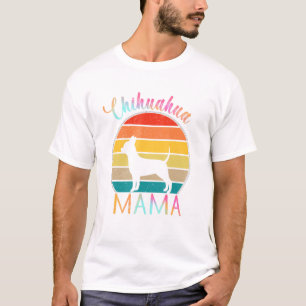 Camiseta Chihuahua Mama Colorful Bully Vintage Retro Sunset