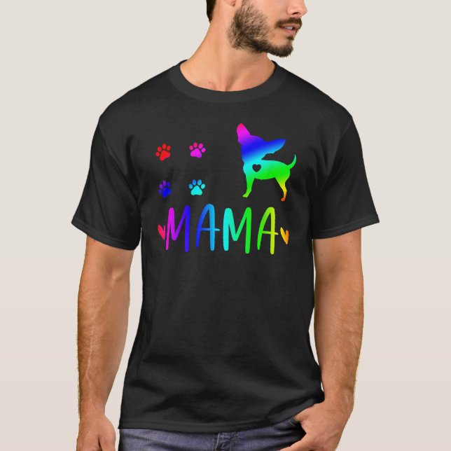Camiseta Chihuahua Mama Colorful Love (Anverso)